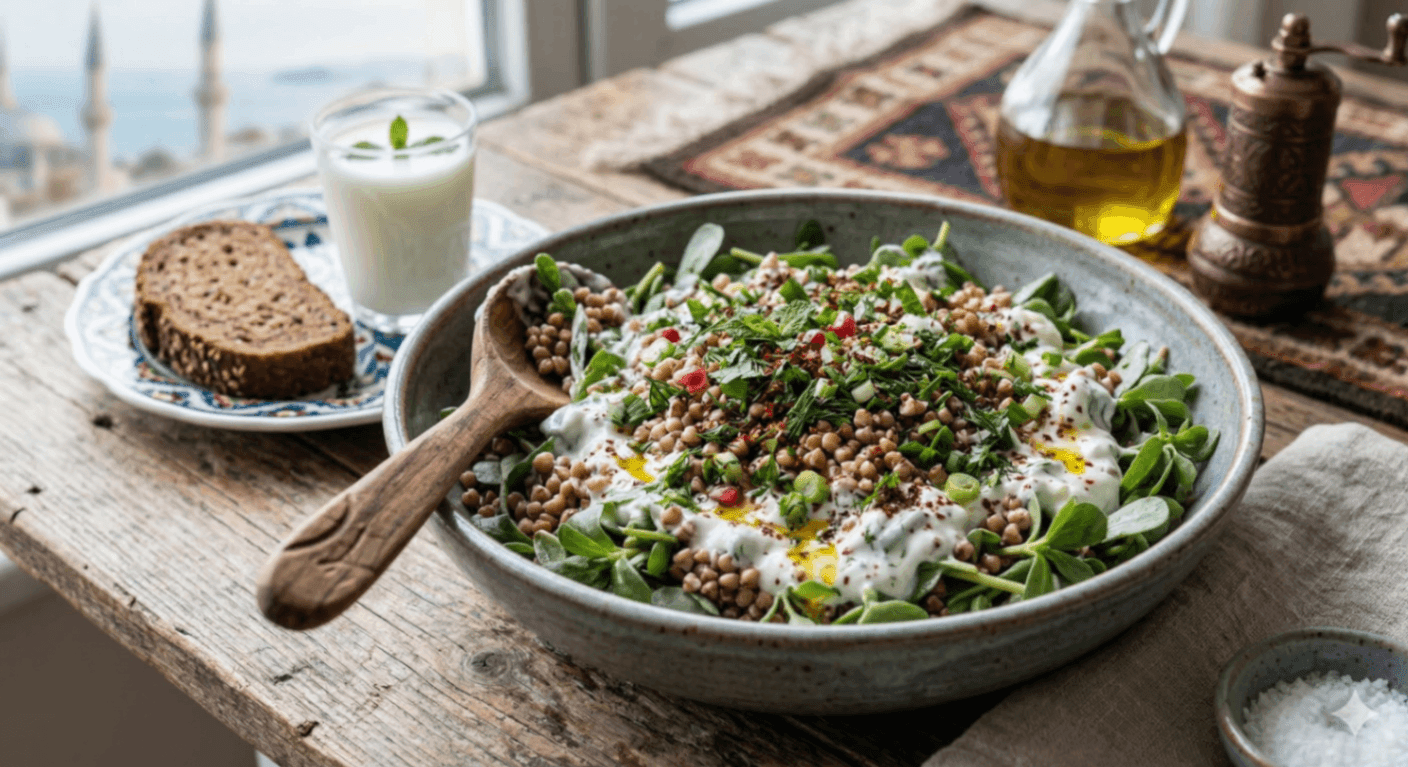 Yoğurtlu Karabuğdaylı Semizotu Salatası Yoğurtlu Karabuğdaylı Semizotu Salatası
