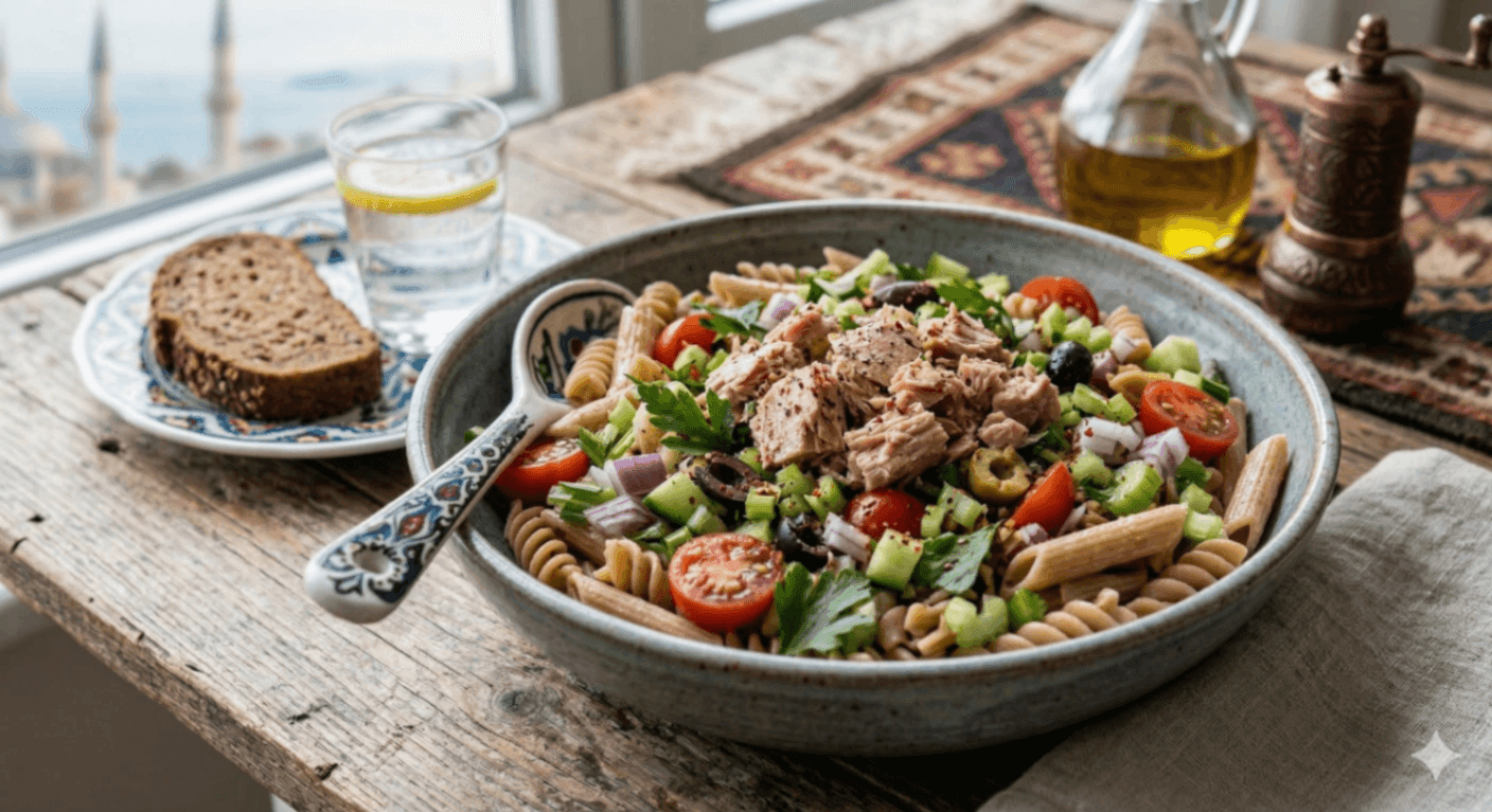 Ton Balıklı Tam Buğday Makarna Salatası Ton Balıklı Tam Buğday Makarna Salatası