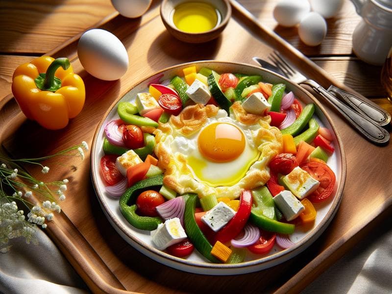 Yeşil Sebzeli Lor Peynirli Kahvaltı Omleti Yeşil Sebzeli Lor Peynirli Kahvaltı Omleti