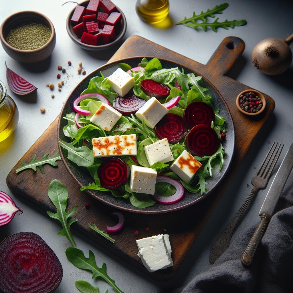 Diyetisyen Serpil Öztürk - Izgara Hellim Peynirli ve Pancarlı Akdeniz Salatası Diyetisyen Serpil Öztürk - Izgara Hellim Peynirli ve Pancarlı Akdeniz Salatası